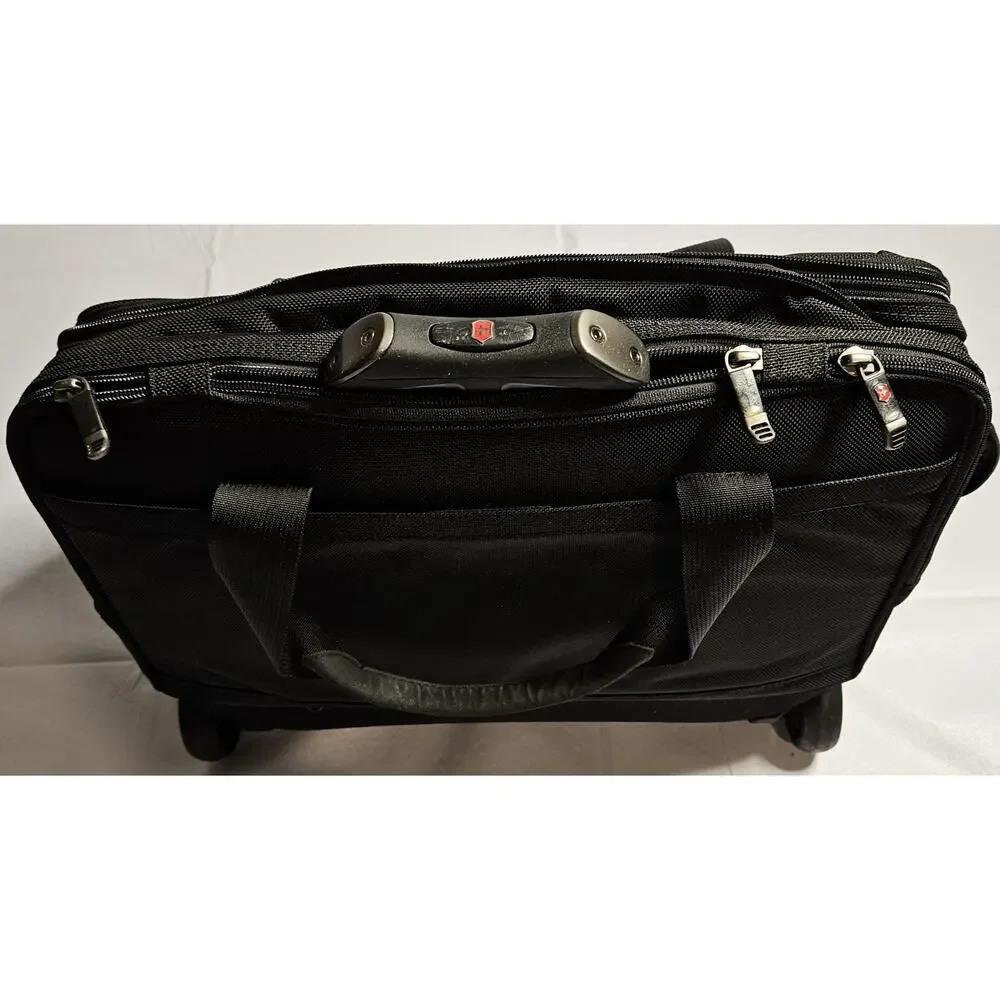 Victorinox Swiss Army Rolling Laptop Briefcase Wheeled Business Travel Bag Black